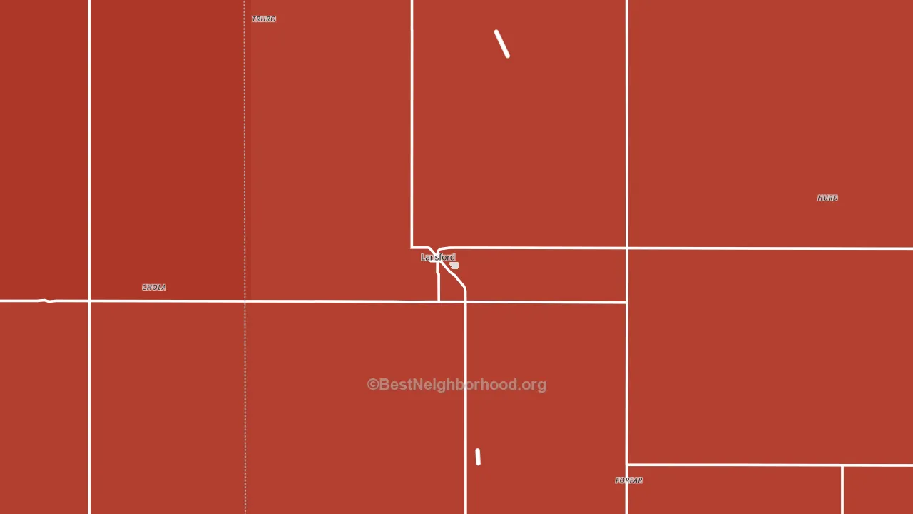 Lansford, ND block-group political-lean map