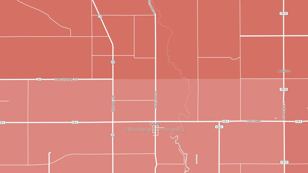 Lansing, MN block-group political-lean map