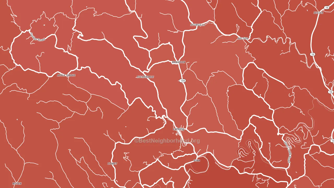 Lansing, NC block-group political-lean map