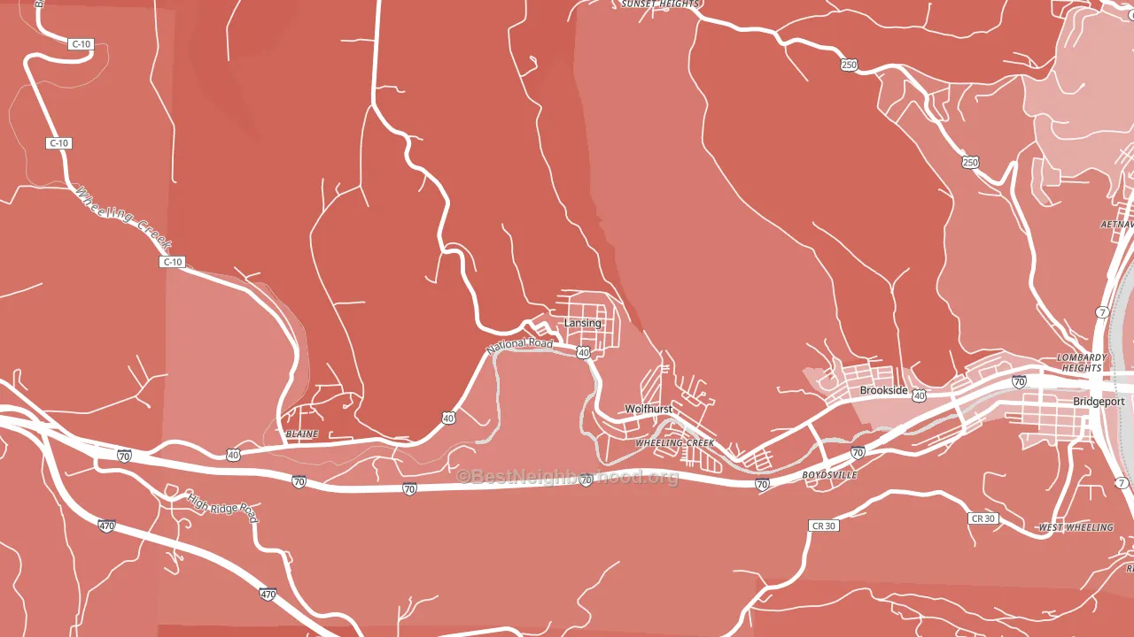 Lansing, OH block-group political-lean map