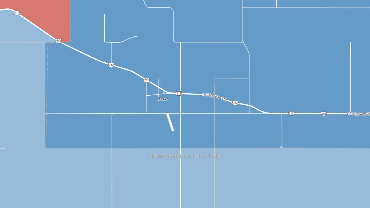 Lantry, SD block-group political-lean map