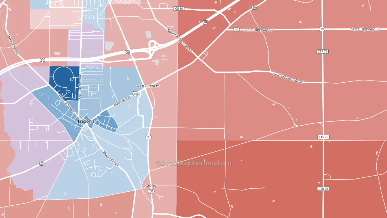 Laona, NY block-group political-lean map