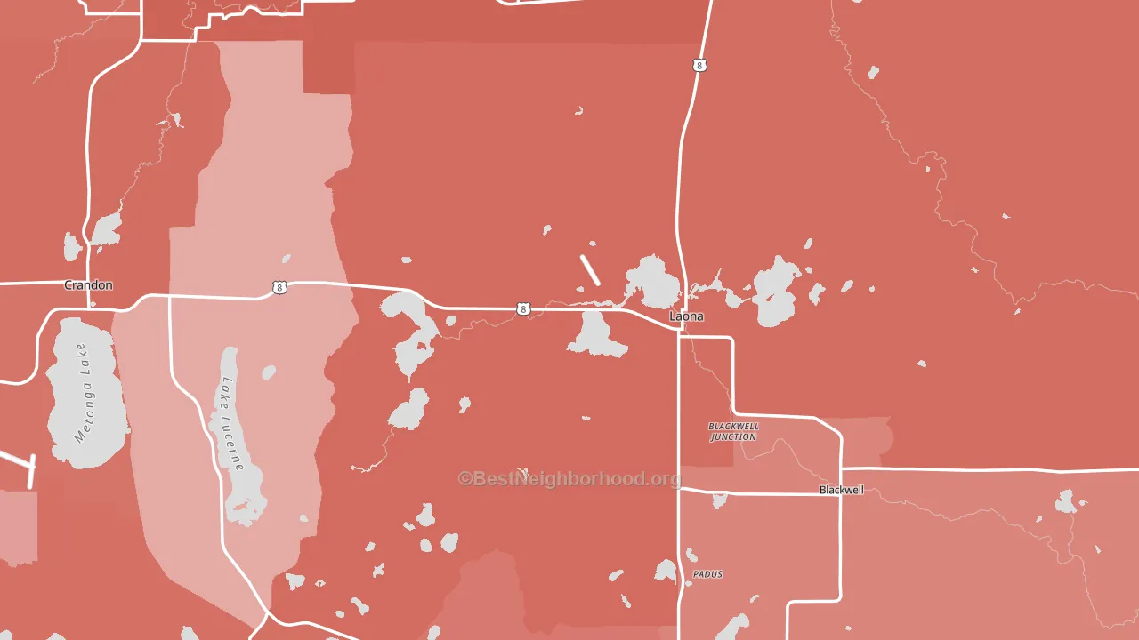 Laona, WI block-group political-lean map