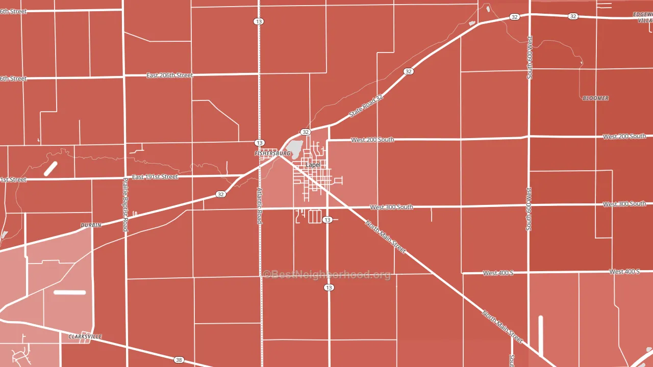 Lapel, IN block-group political-lean map