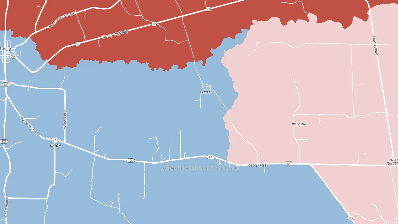 Lapile, AR block-group political-lean map
