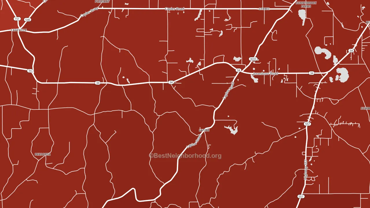 Lapine, LA block-group political-lean map