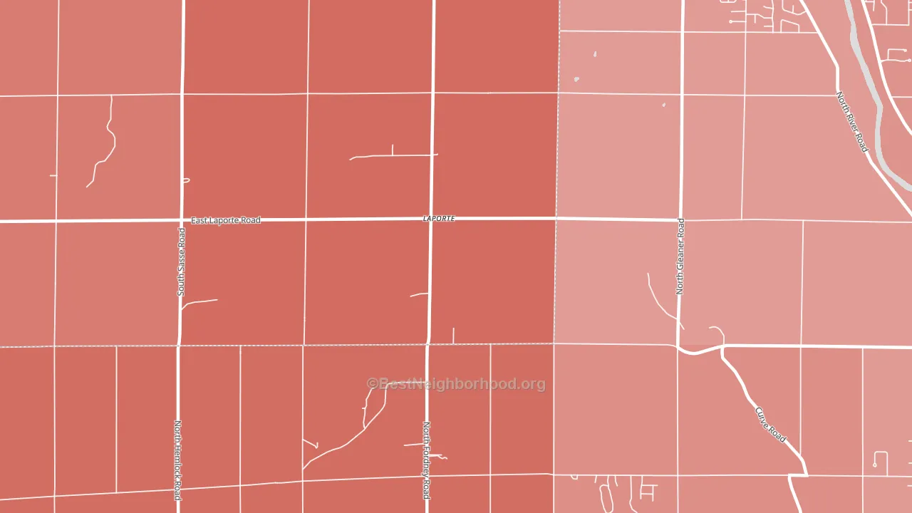 Laporte, MI block-group political-lean map