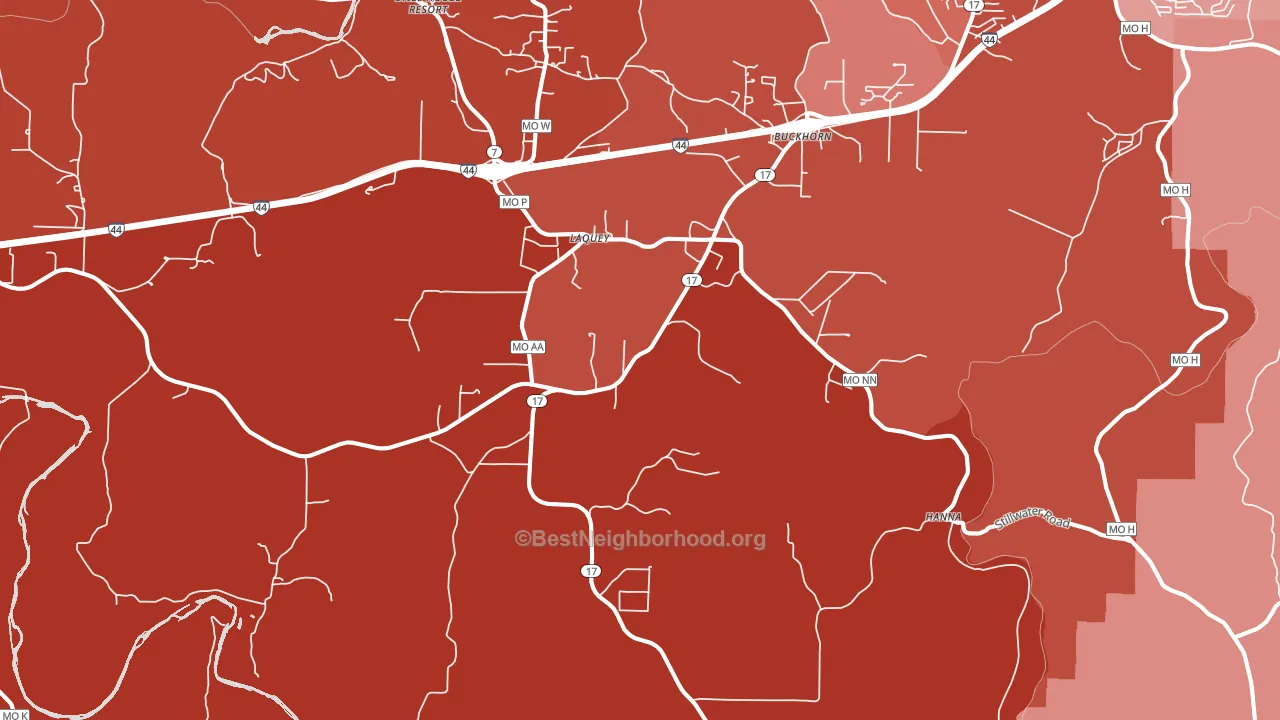 Laquey, MO block-group political-lean map