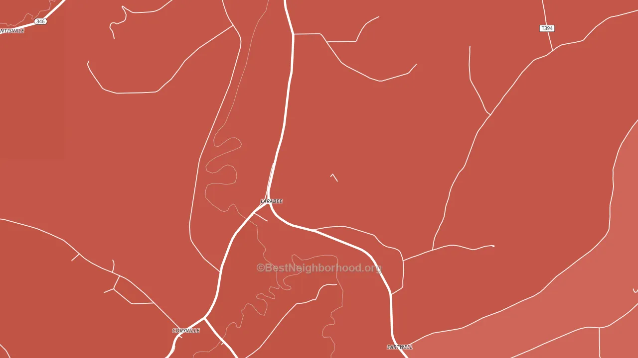 Larabee, PA block-group political-lean map