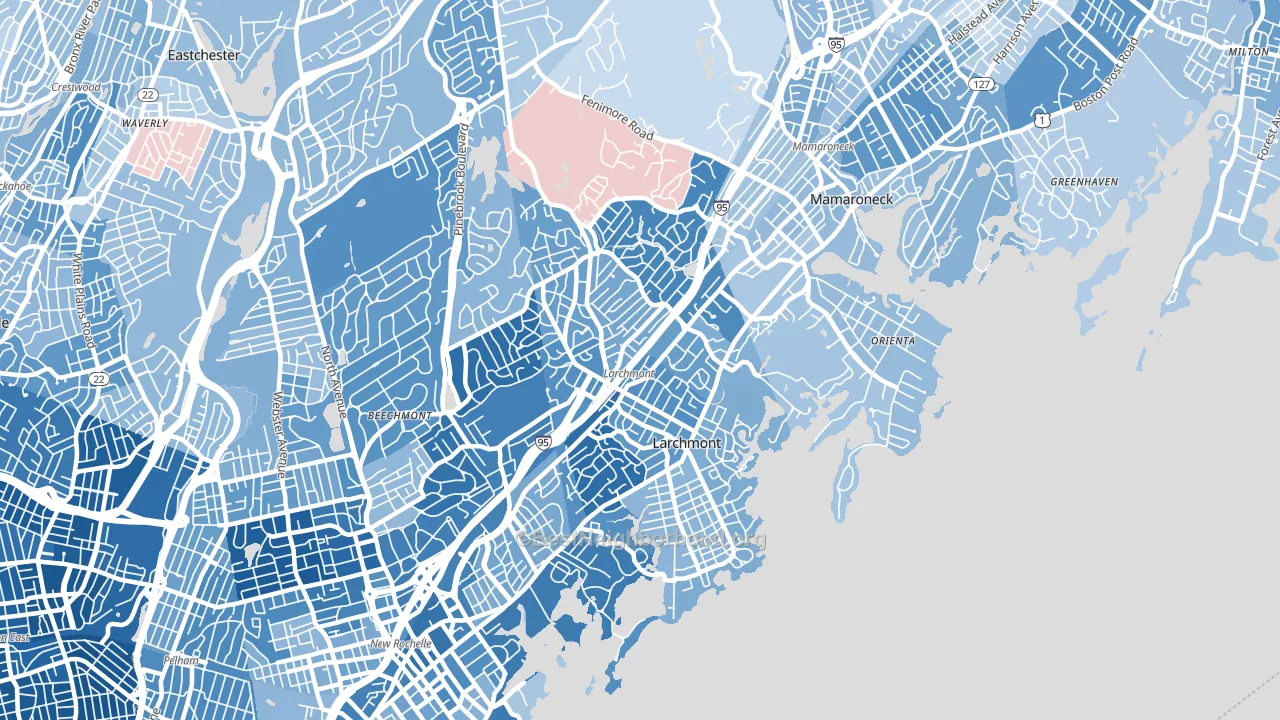 Larchmont, NY block-group political-lean map