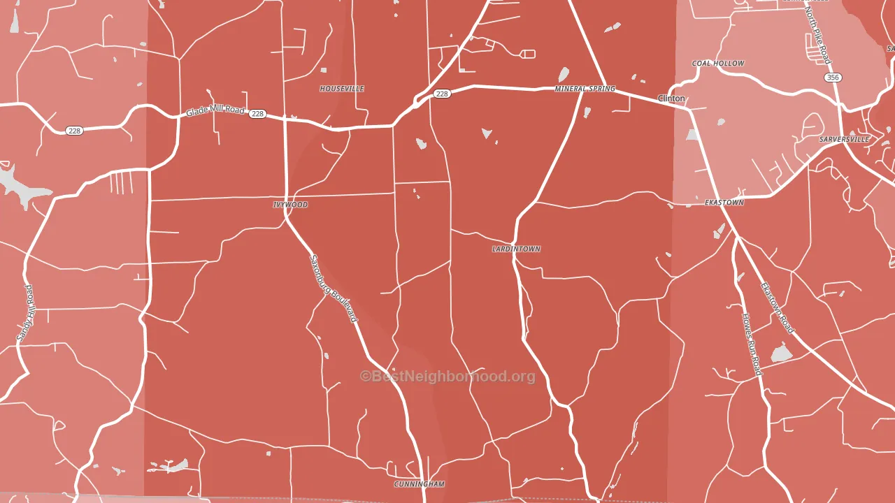 Lardintown, PA block-group political-lean map