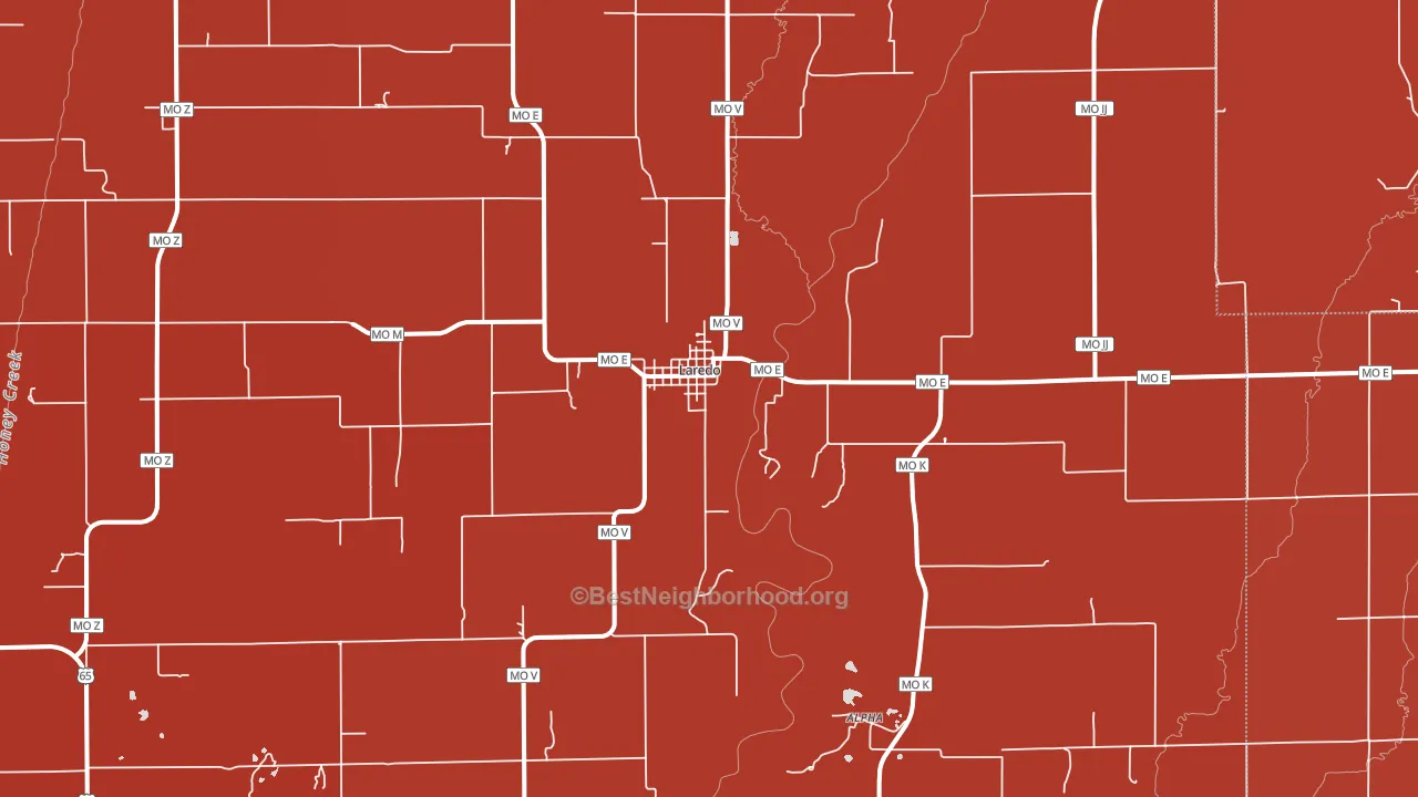 Laredo, MO block-group political-lean map