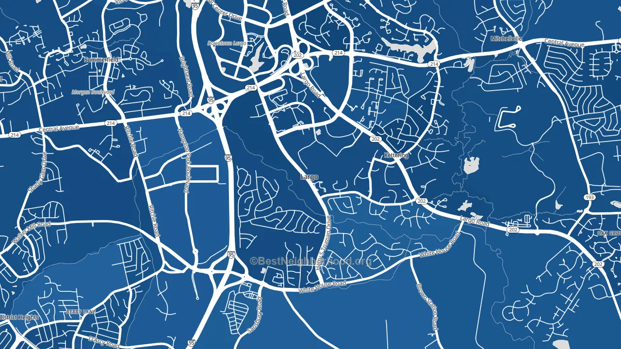 Largo, MD block-group political-lean map