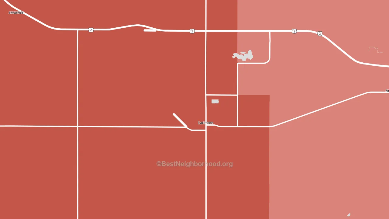 Larimore, ND block-group political-lean map