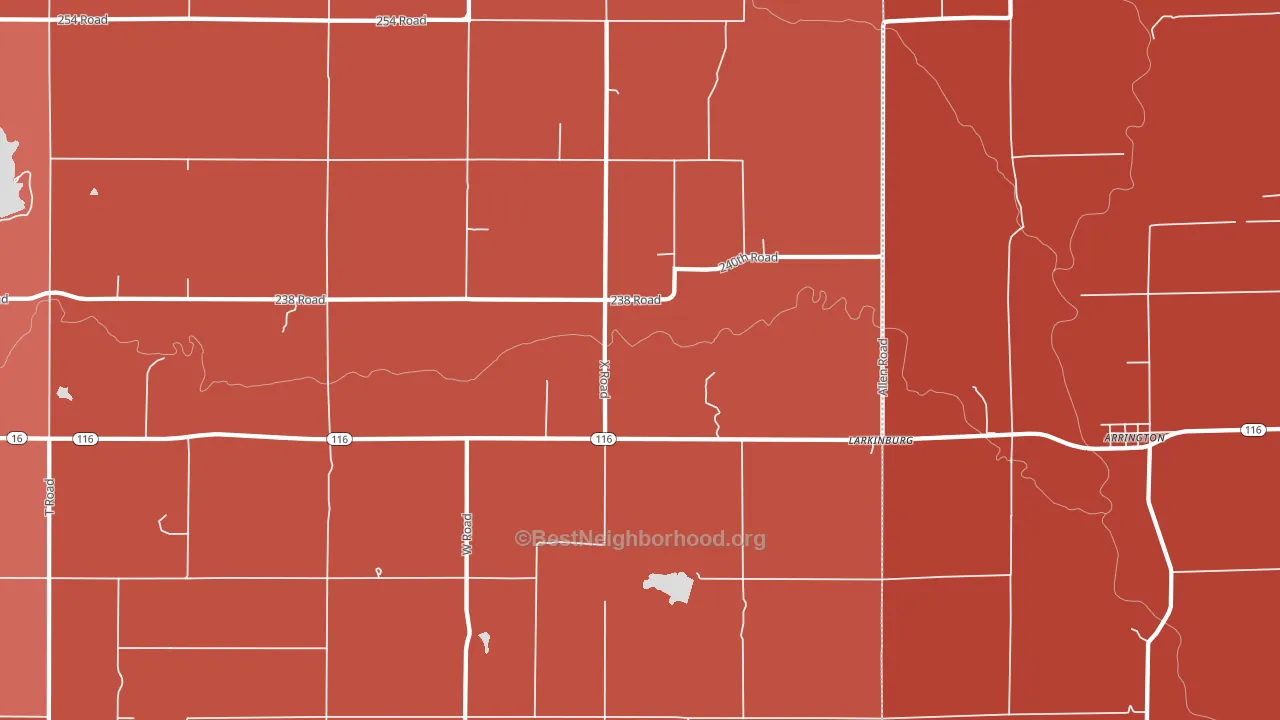 Larkinburg, KS block-group political-lean map