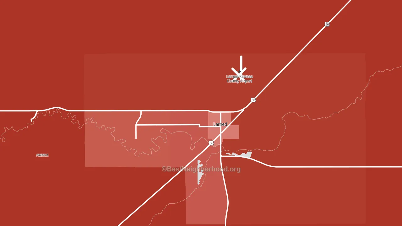 Larned, KS block-group political-lean map