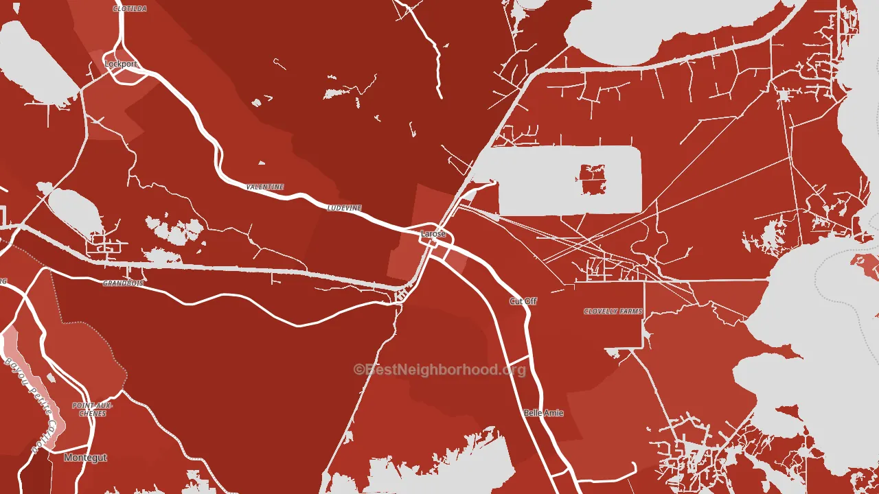 Larose, LA block-group political-lean map