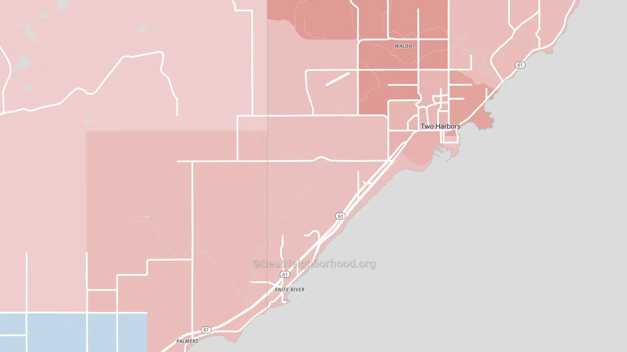 Larsmont, MN block-group political-lean map