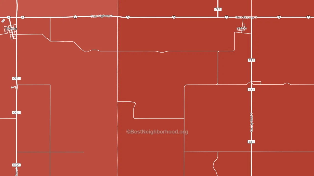 Larson, ND block-group political-lean map