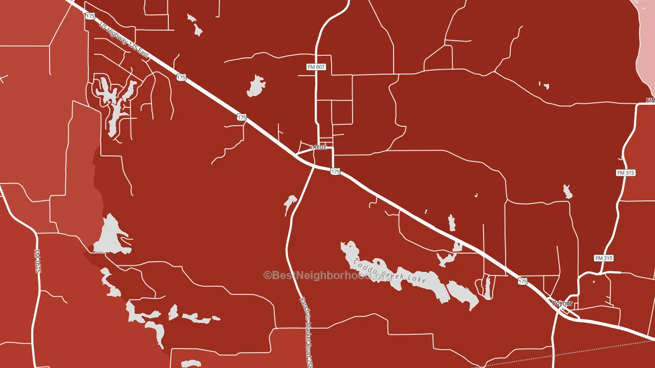Larue, TX block-group political-lean map