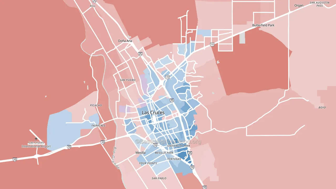 Las Cruces, NM block-group political-lean map