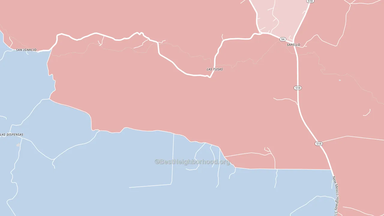 Las Tusas, NM block-group political-lean map