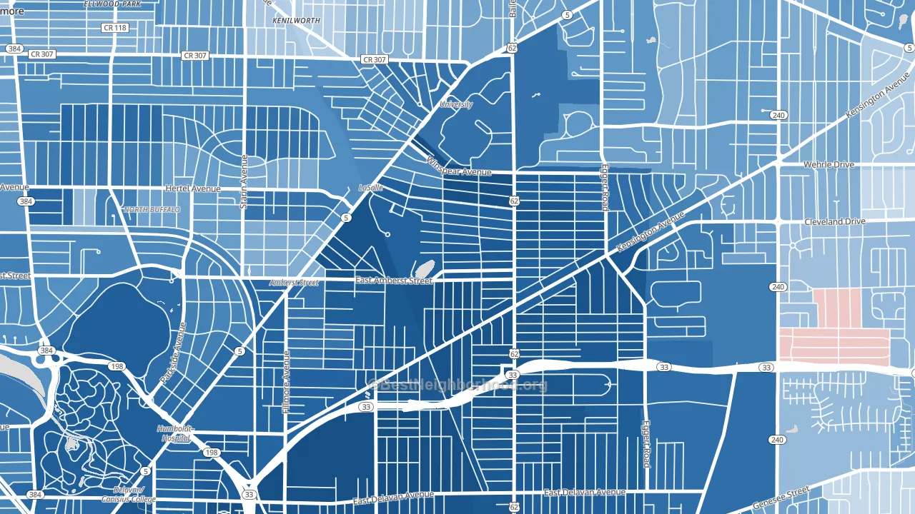 Lasalle, Buffalo, NY block-group political-lean map