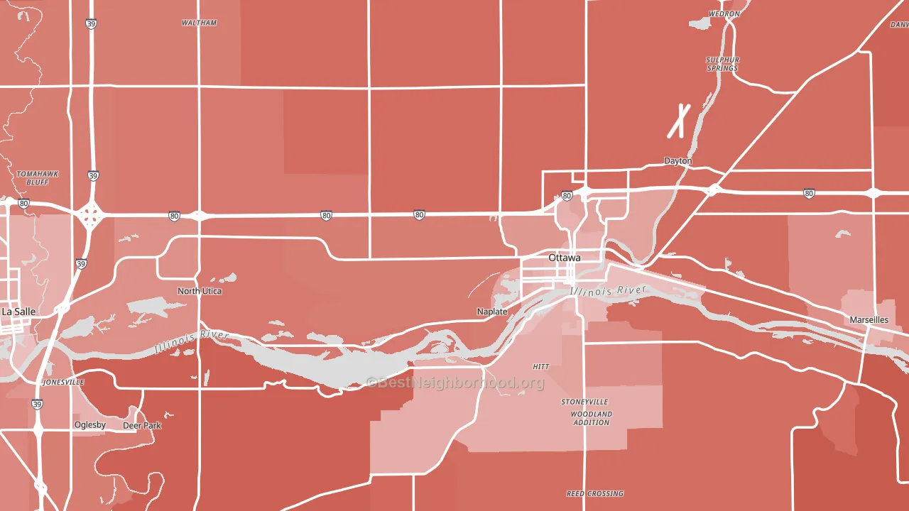 LaSalle County, IL block-group political-lean map