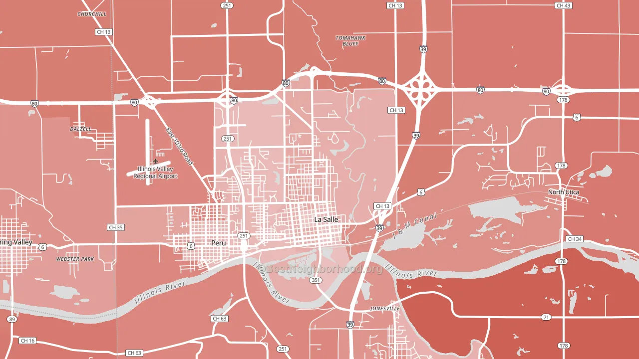 Lasalle, IL block-group political-lean map