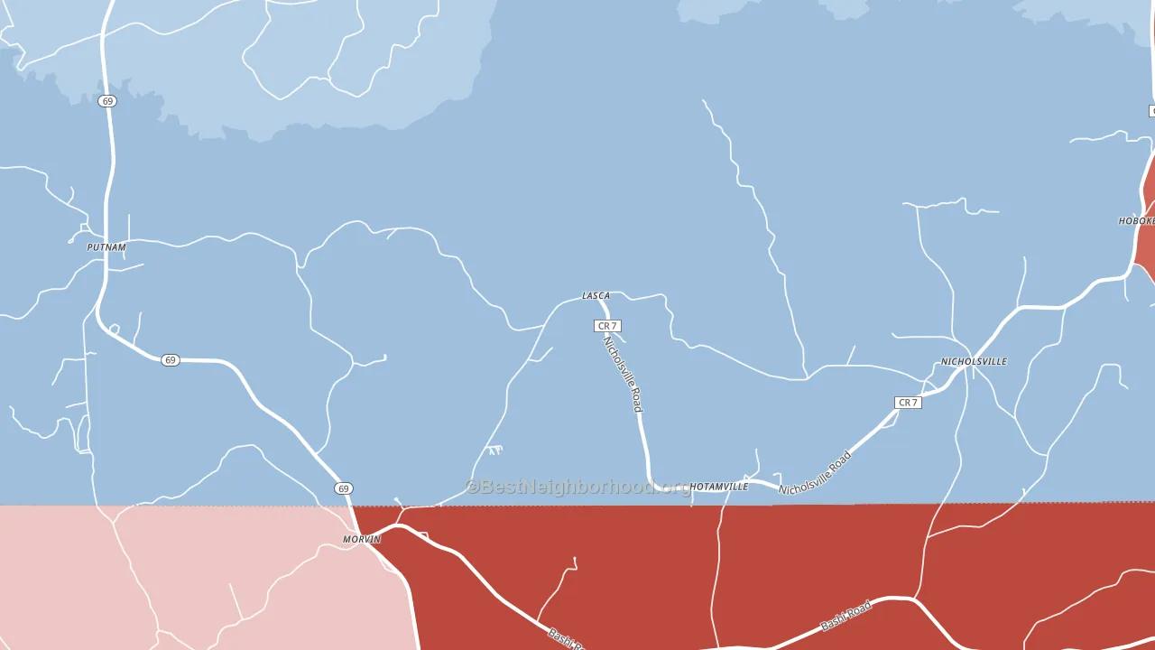 Lasca, AL block-group political-lean map
