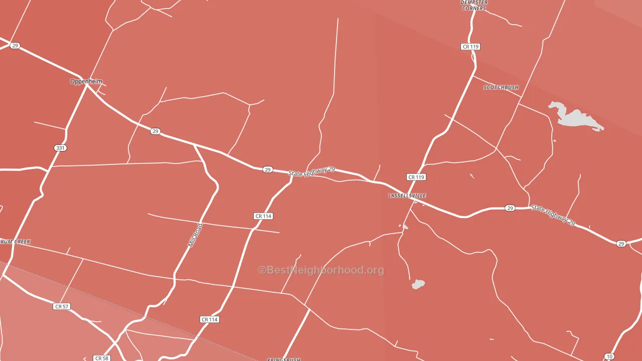Lassellsville, NY block-group political-lean map