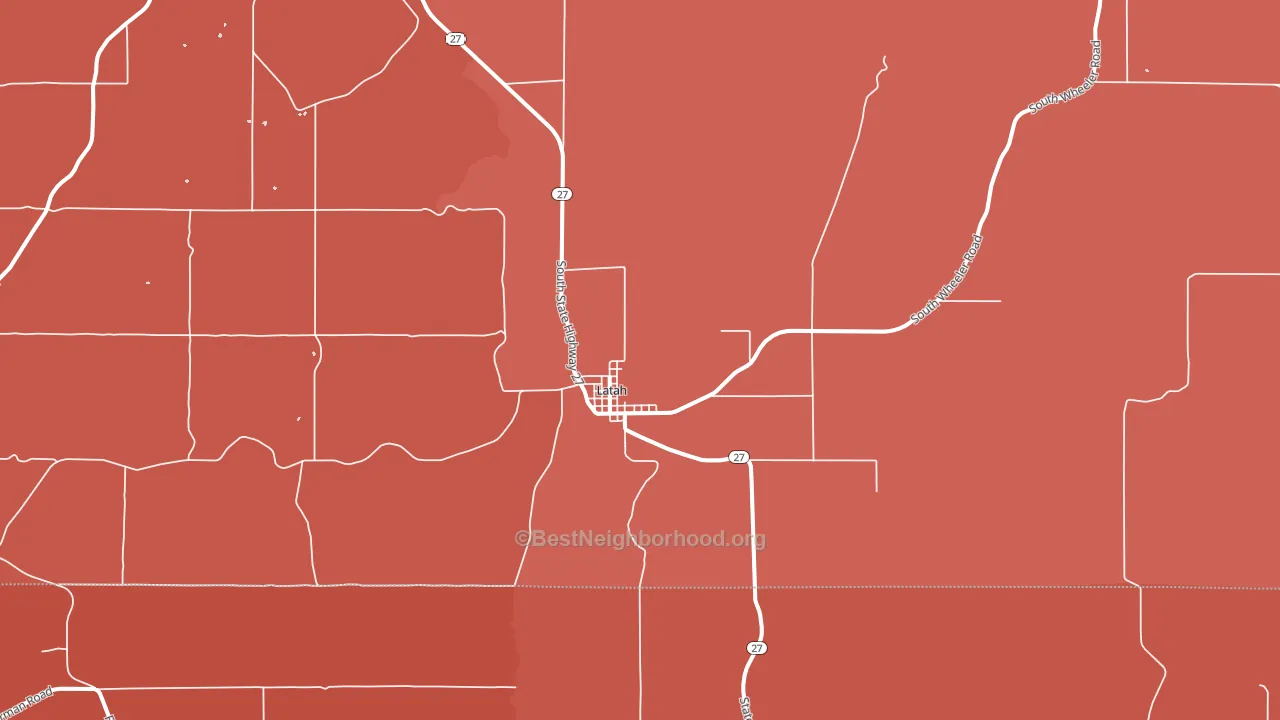 Latah, WA block-group political-lean map