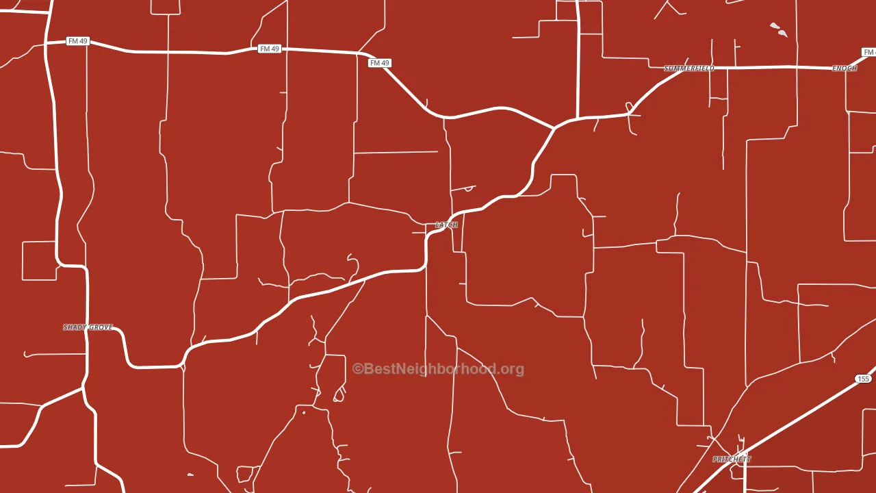 Latch, TX block-group political-lean map