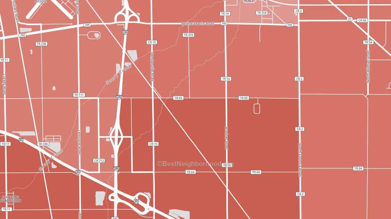 Latcha, OH block-group political-lean map
