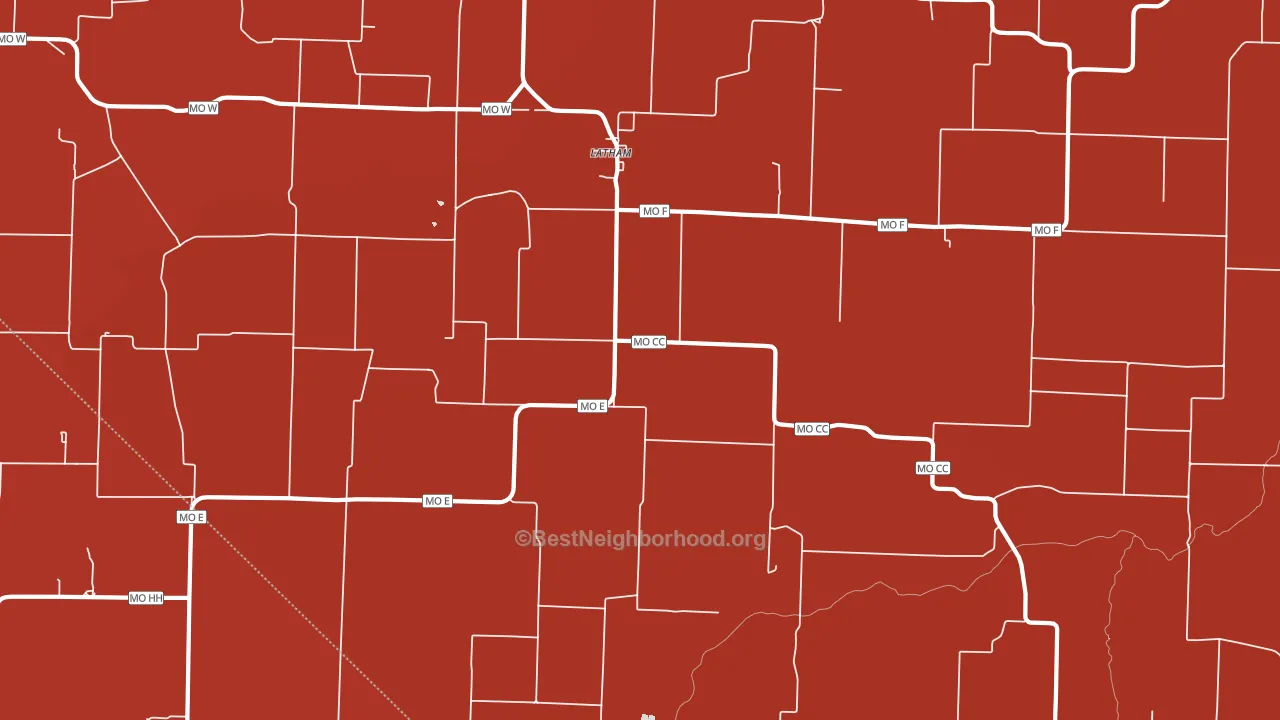Latham, MO block-group political-lean map