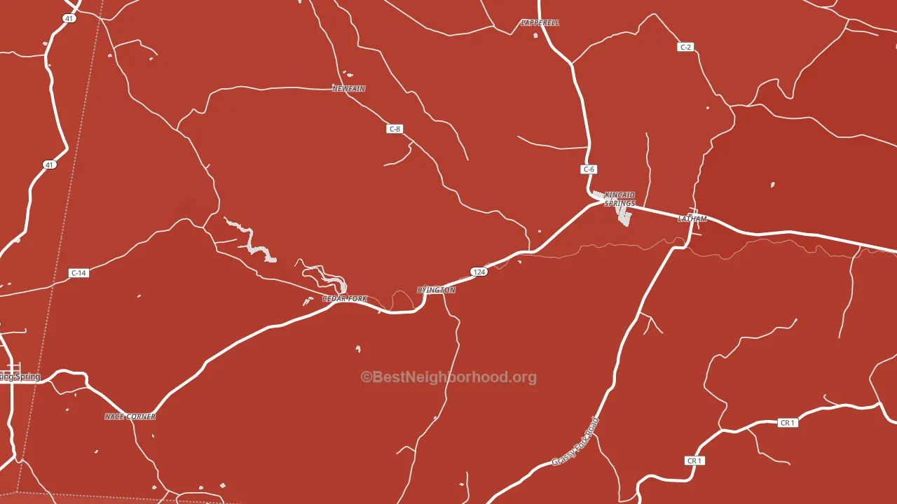 Latham, OH block-group political-lean map