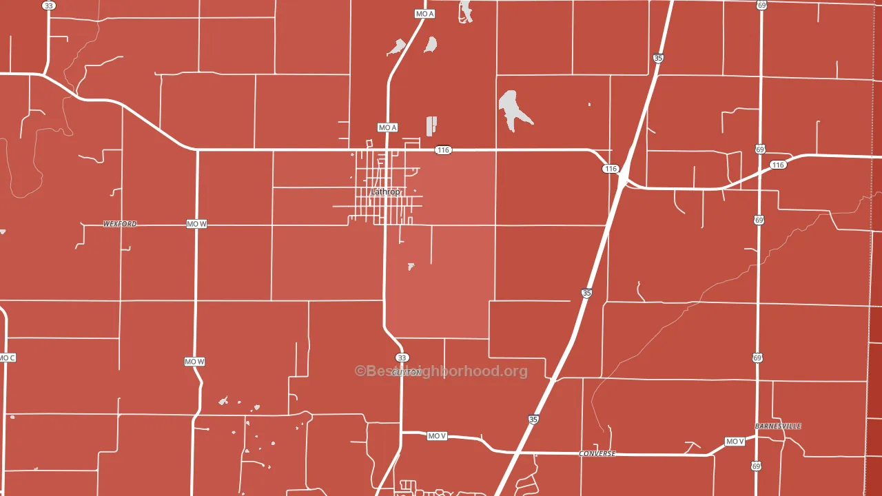 Lathrop, MO block-group political-lean map