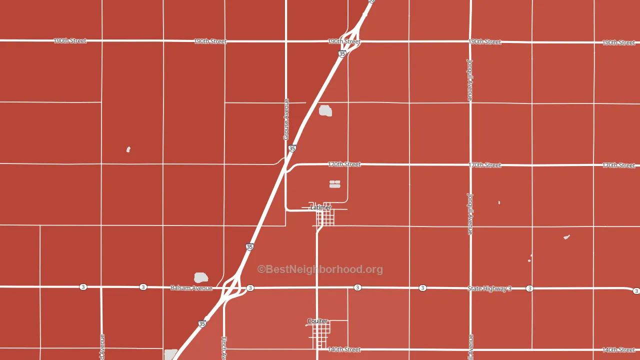 Latimer, IA block-group political-lean map