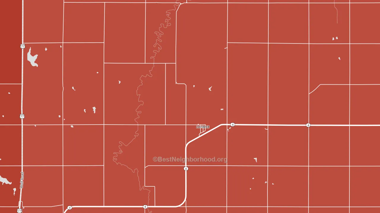 Latimer, KS block-group political-lean map