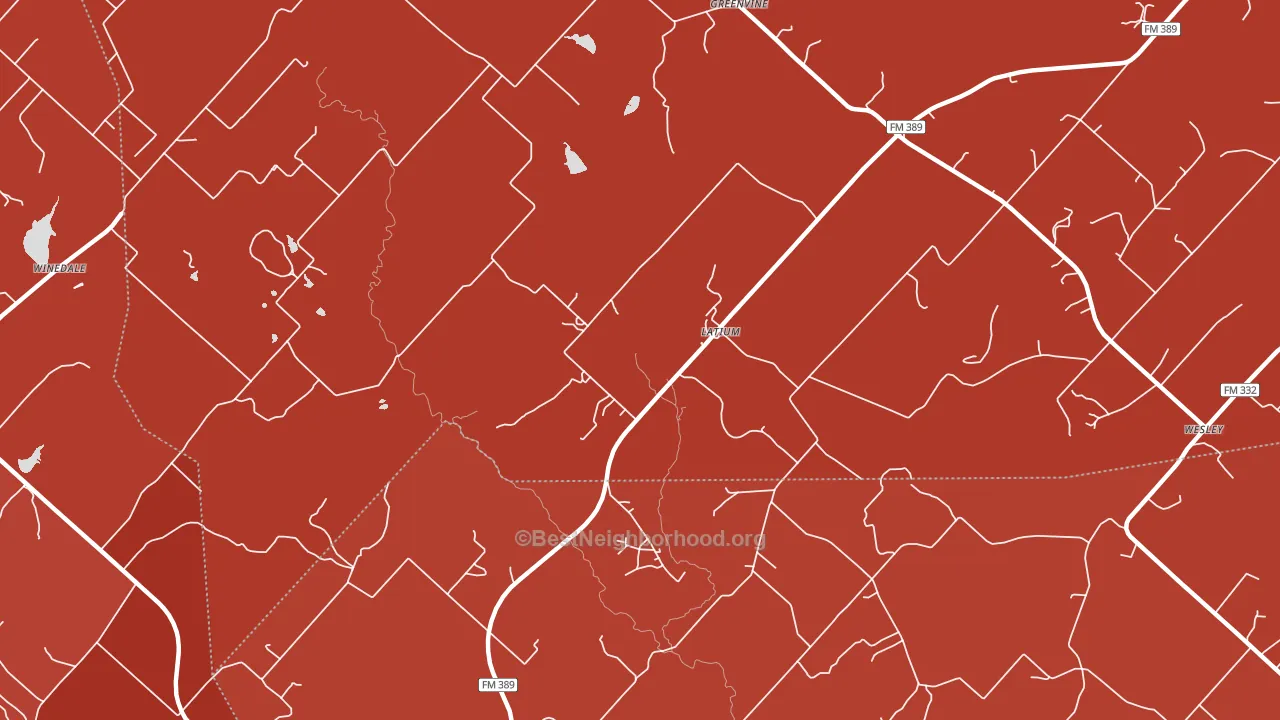Latium, TX block-group political-lean map