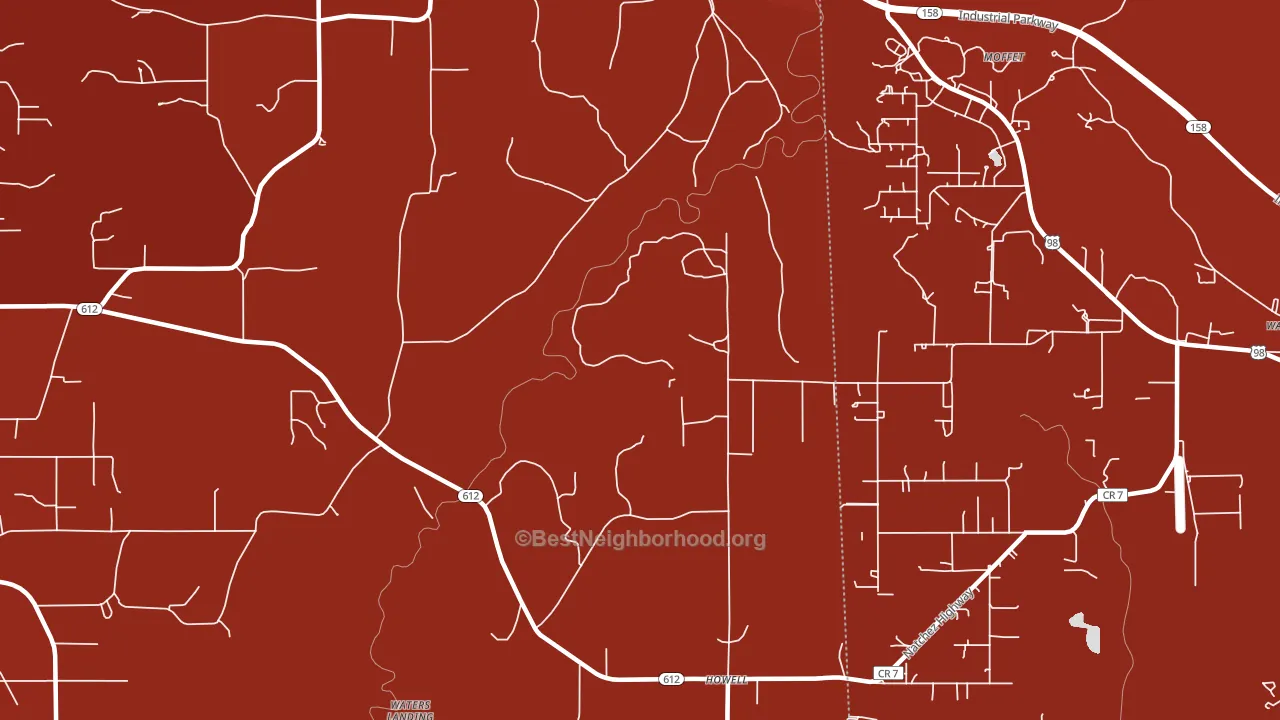 Latonia, MS block-group political-lean map