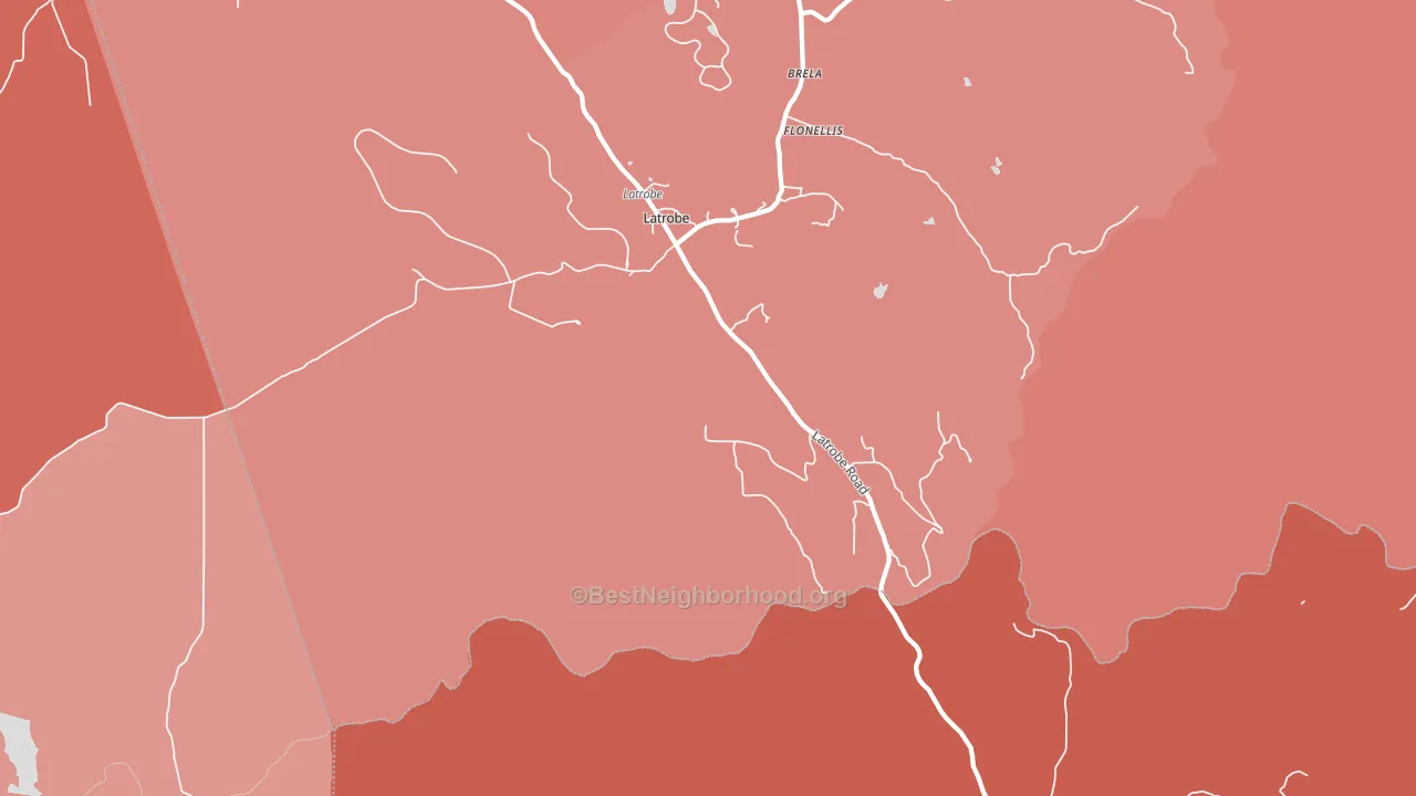 Latrobe, CA block-group political-lean map