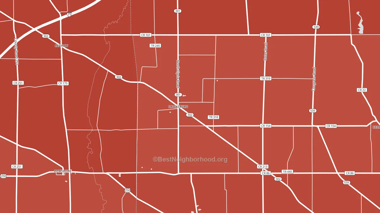 Lattasburg, OH block-group political-lean map