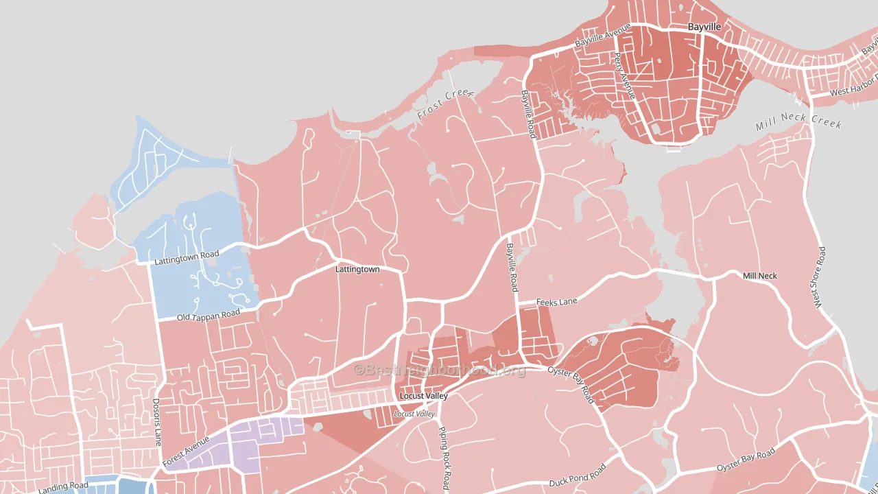 Lattingtown, NY block-group political-lean map