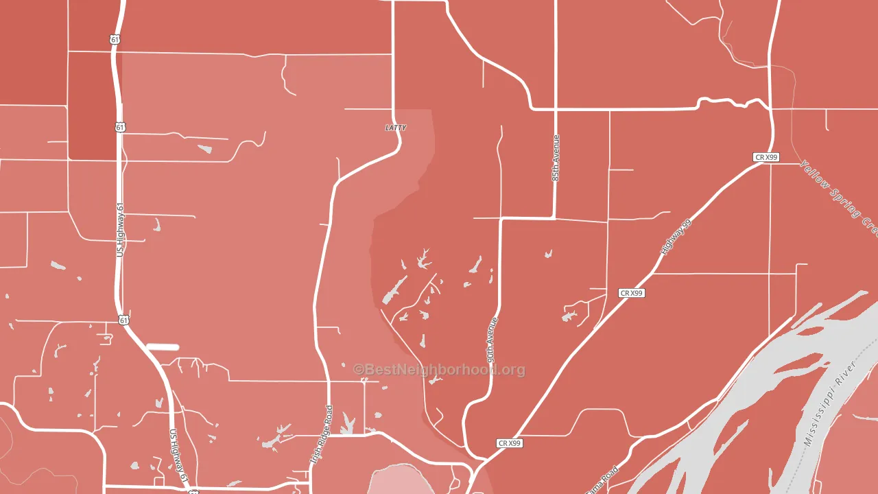 Latty, IA block-group political-lean map