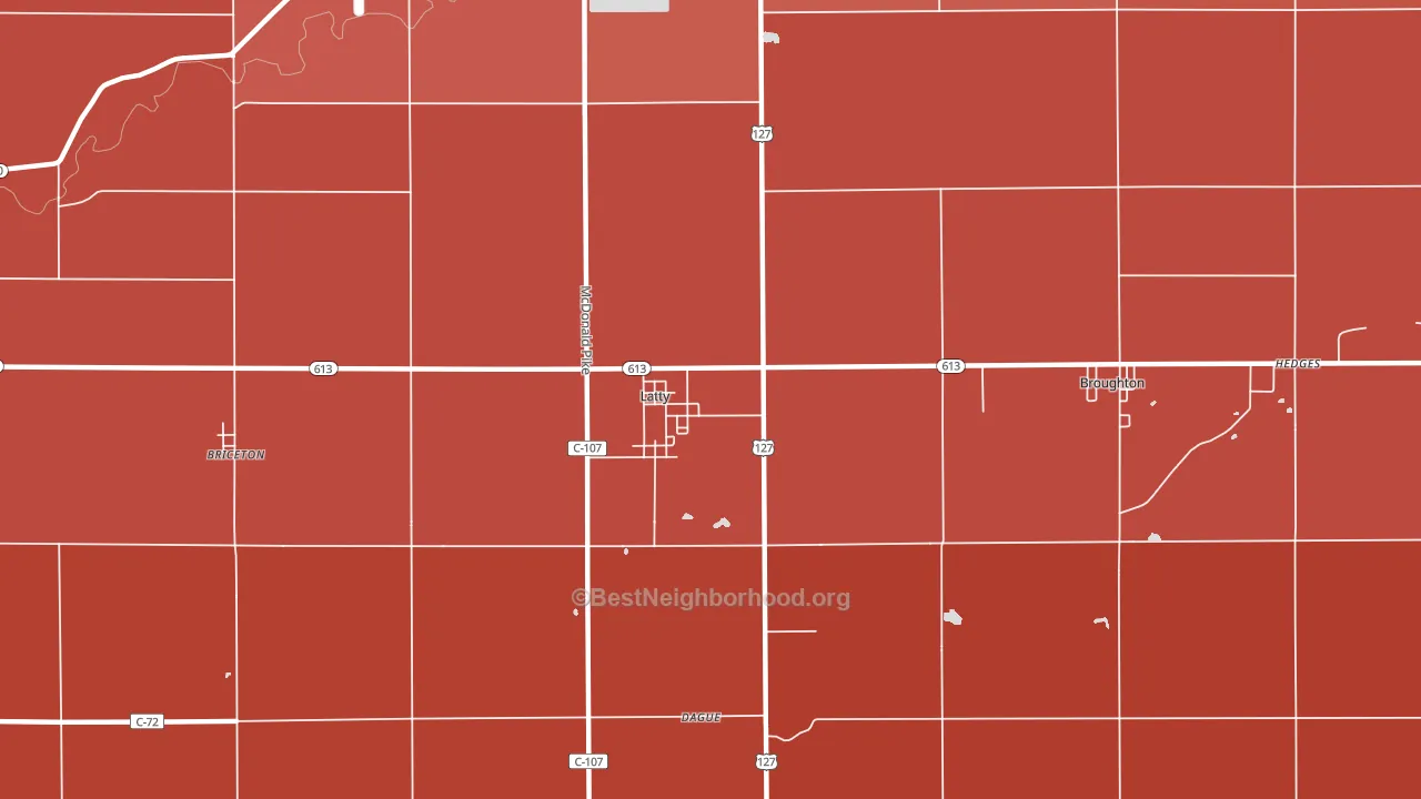 Latty, OH block-group political-lean map