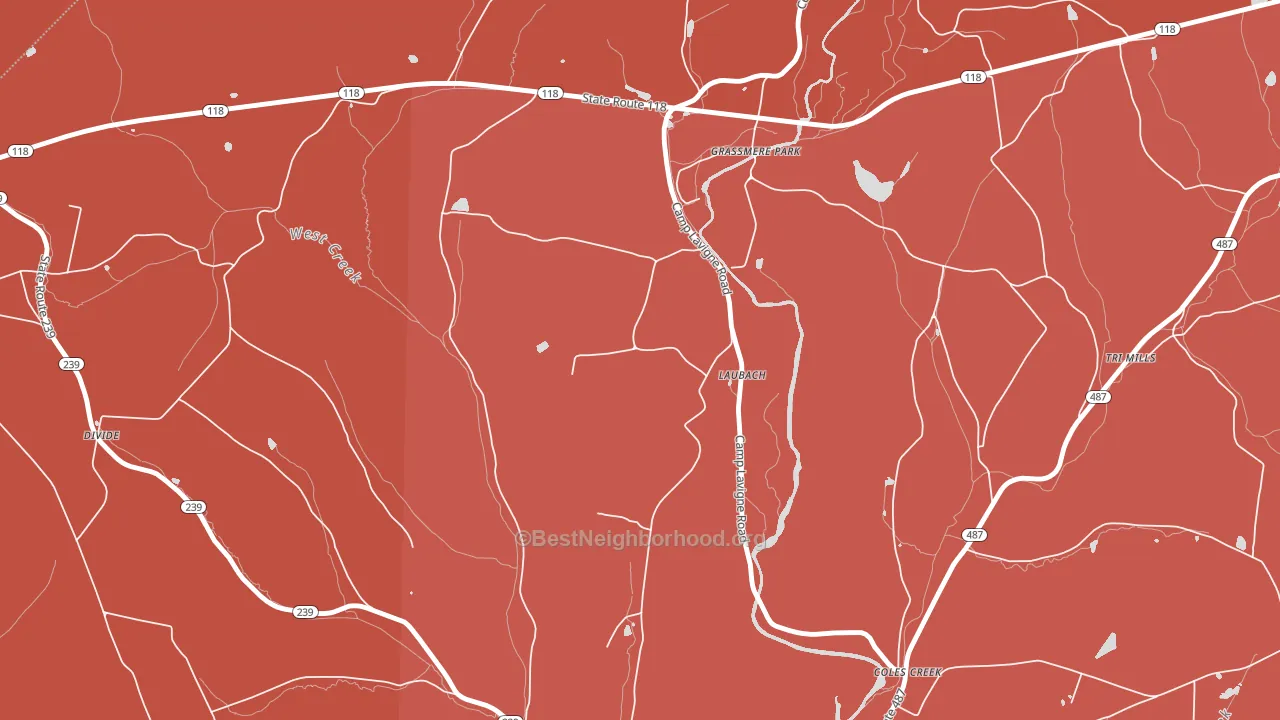 Laubachs, PA block-group political-lean map