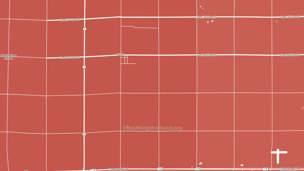 Laud, IN block-group political-lean map