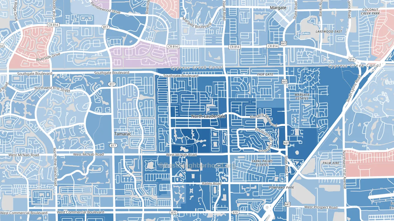 Lauderdale North Park, North Lauderdale, FL block-group political-lean map