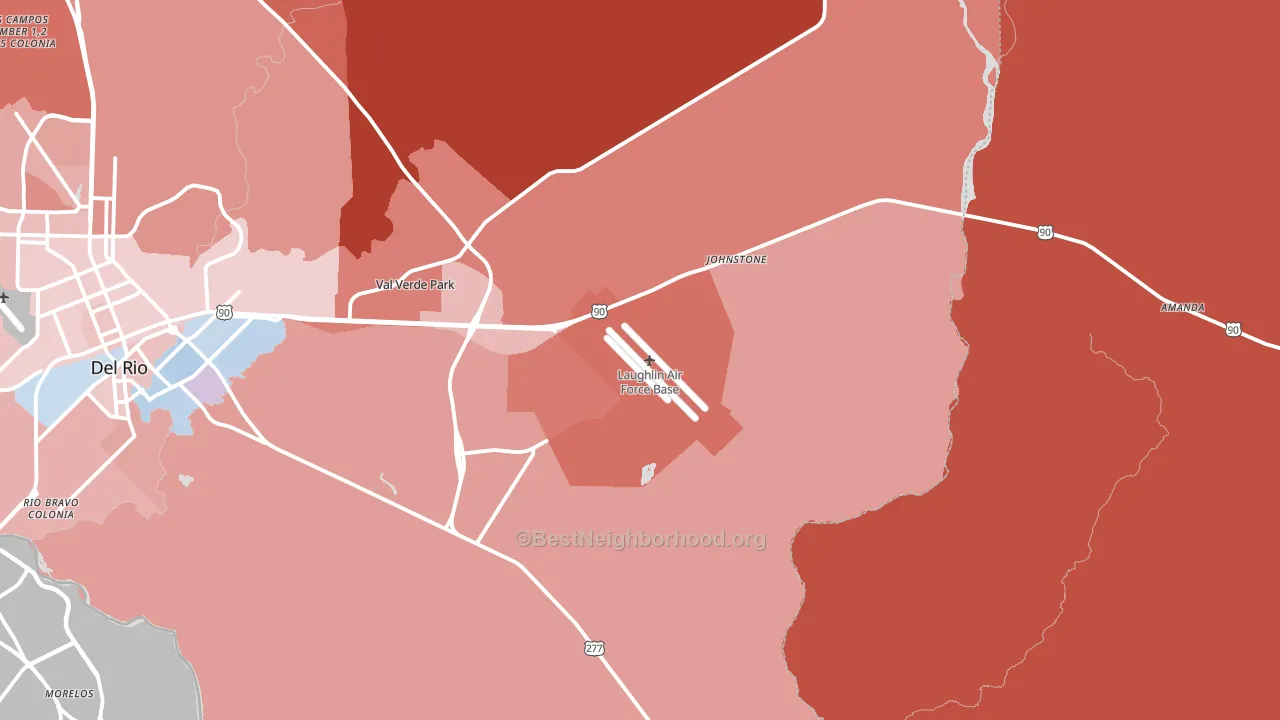 Laughlin A F B, TX block-group political-lean map